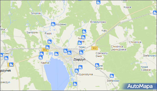 mapa Nowy Dwór gmina Zbąszyń, Nowy Dwór gmina Zbąszyń na mapie Targeo