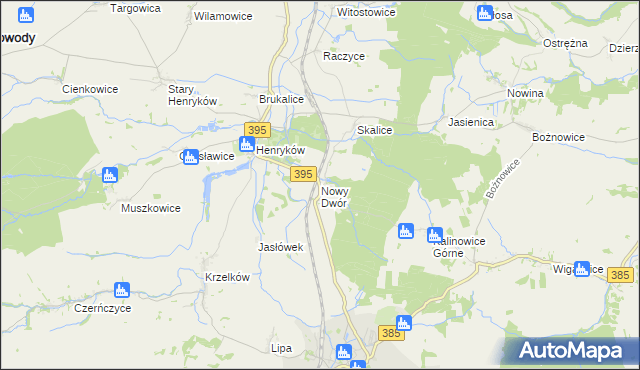 mapa Nowy Dwór gmina Ziębice, Nowy Dwór gmina Ziębice na mapie Targeo