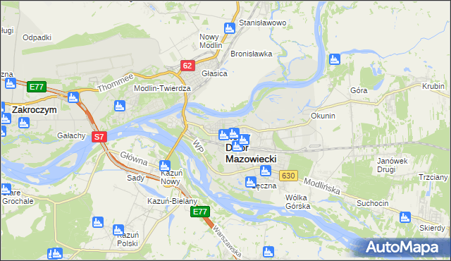 mapa Nowy Dwór Mazowiecki, Nowy Dwór Mazowiecki na mapie Targeo