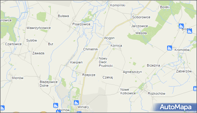 mapa Nowy Dwór Prudnicki, Nowy Dwór Prudnicki na mapie Targeo