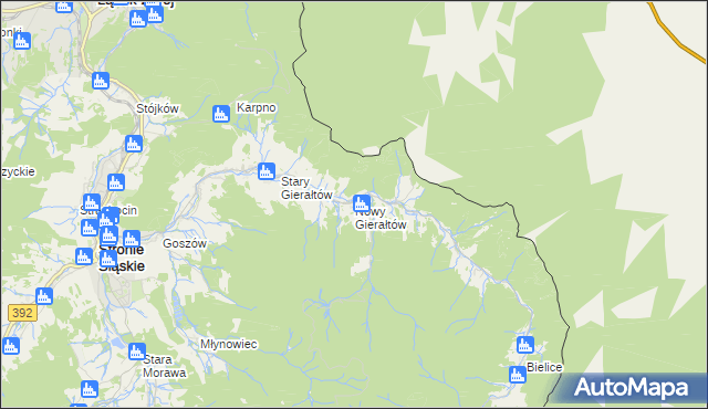 mapa Nowy Gierałtów, Nowy Gierałtów na mapie Targeo