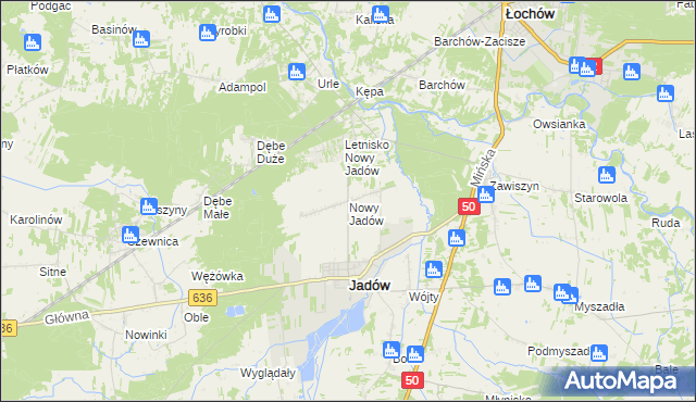 mapa Nowy Jadów, Nowy Jadów na mapie Targeo