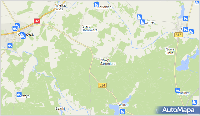 mapa Nowy Jaromierz, Nowy Jaromierz na mapie Targeo