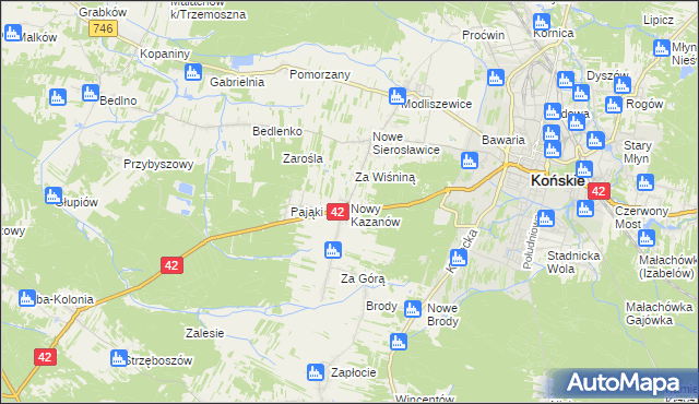 mapa Nowy Kazanów, Nowy Kazanów na mapie Targeo