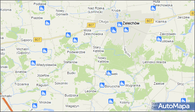 mapa Nowy Kębłów, Nowy Kębłów na mapie Targeo