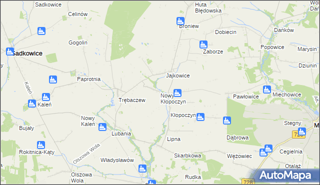 mapa Nowy Kłopoczyn, Nowy Kłopoczyn na mapie Targeo