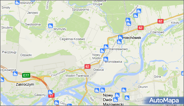 mapa Nowy Modlin, Nowy Modlin na mapie Targeo