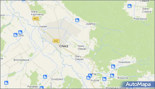 mapa Nowy Olesiec, Nowy Olesiec na mapie Targeo