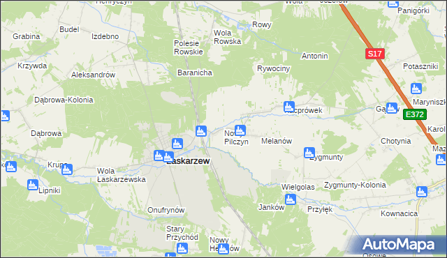 mapa Nowy Pilczyn, Nowy Pilczyn na mapie Targeo