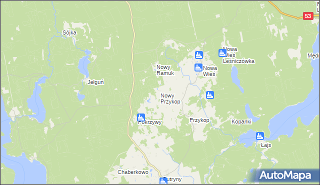 mapa Nowy Przykop, Nowy Przykop na mapie Targeo