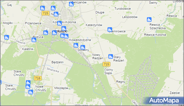 mapa Nowy Redzeń, Nowy Redzeń na mapie Targeo