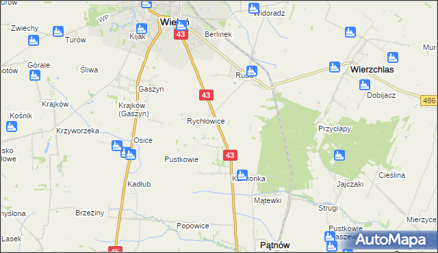 mapa Nowy Świat gmina Wieluń, Nowy Świat gmina Wieluń na mapie Targeo