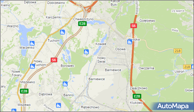 mapa Nowy Świat gmina Żukowo, Nowy Świat gmina Żukowo na mapie Targeo