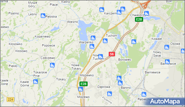 mapa Nowy Tuchom, Nowy Tuchom na mapie Targeo