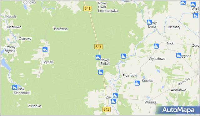 mapa Nowy Zieluń, Nowy Zieluń na mapie Targeo