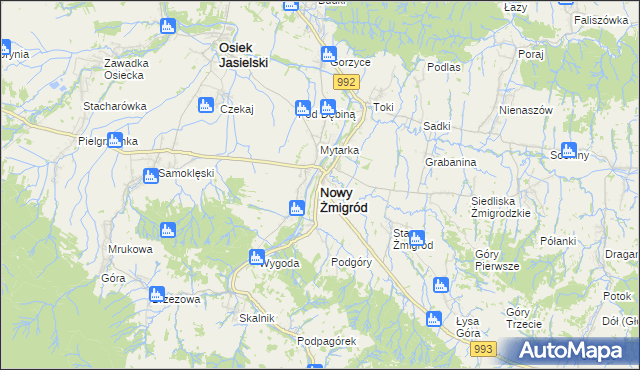 mapa Nowy Żmigród, Nowy Żmigród na mapie Targeo