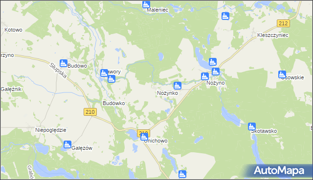 mapa Nożynko, Nożynko na mapie Targeo