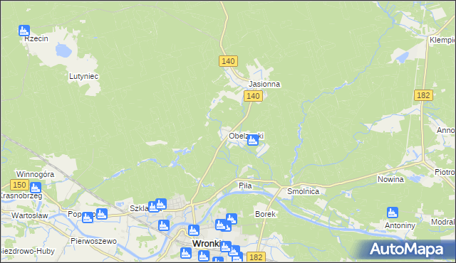 mapa Obelzanki, Obelzanki na mapie Targeo