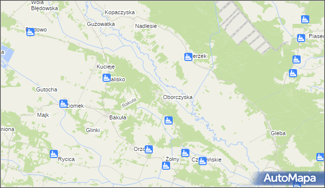 mapa Oborczyska, Oborczyska na mapie Targeo