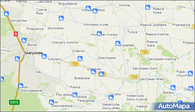 mapa Odechowiec, Odechowiec na mapie Targeo