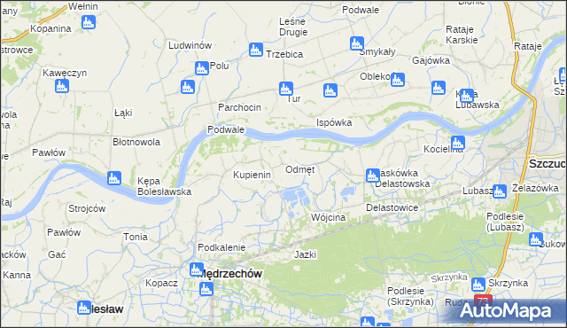 mapa Odmęt gmina Mędrzechów, Odmęt gmina Mędrzechów na mapie Targeo