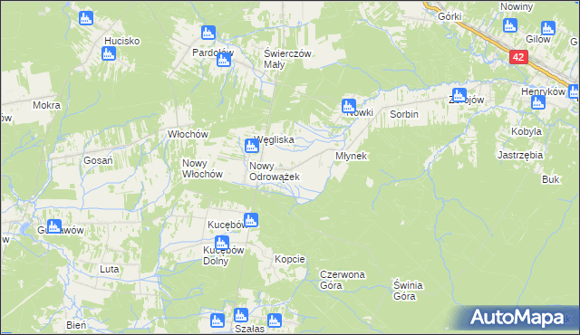 mapa Odrowążek, Odrowążek na mapie Targeo