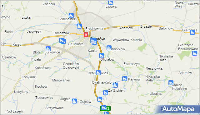 mapa Oficjałów, Oficjałów na mapie Targeo