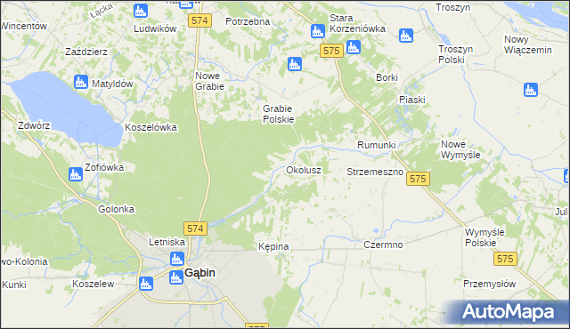mapa Okolusz, Okolusz na mapie Targeo