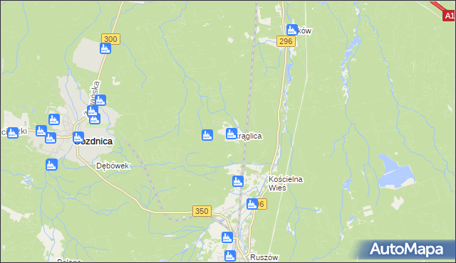 mapa Okrąglica gmina Węgliniec, Okrąglica gmina Węgliniec na mapie Targeo