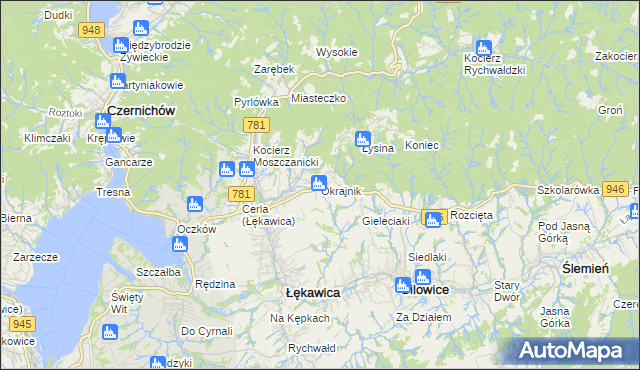 mapa Okrajnik, Okrajnik na mapie Targeo