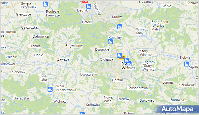 mapa Olchawa, Olchawa na mapie Targeo