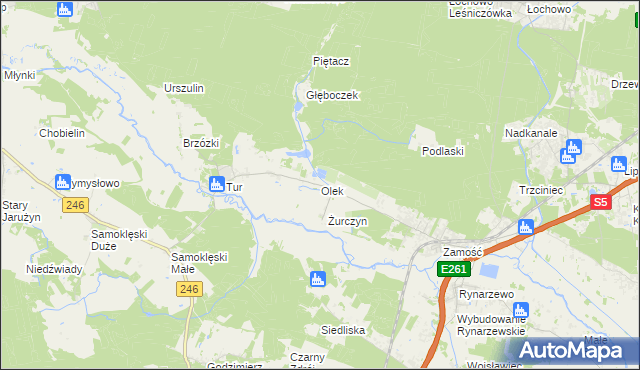 mapa Olek gmina Szubin, Olek gmina Szubin na mapie Targeo