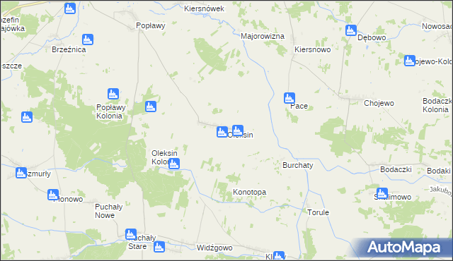 mapa Oleksin gmina Brańsk, Oleksin gmina Brańsk na mapie Targeo