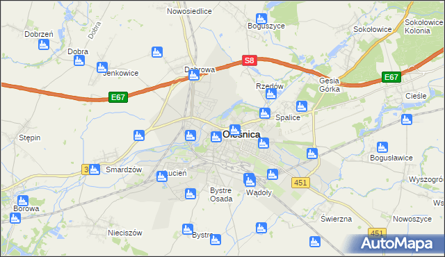 mapa Oleśnica, Oleśnica na mapie Targeo