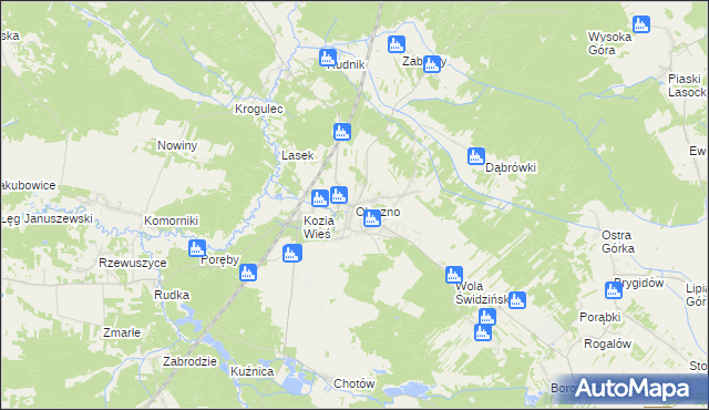 mapa Oleszno gmina Krasocin, Oleszno gmina Krasocin na mapie Targeo