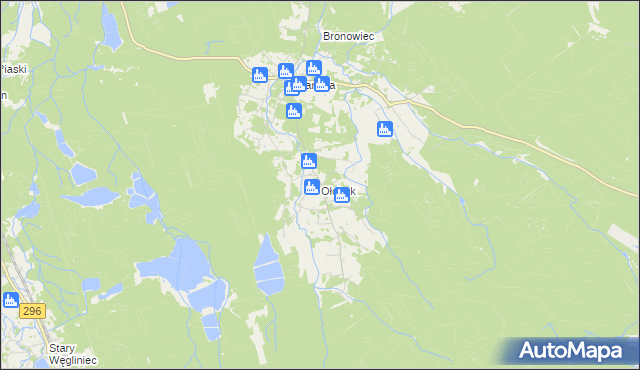 mapa Ołobok gmina Osiecznica, Ołobok gmina Osiecznica na mapie Targeo