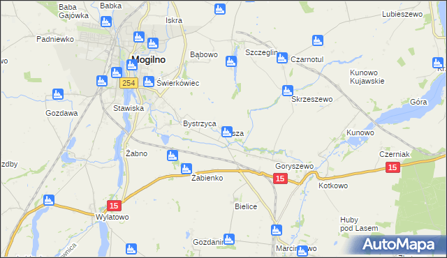 mapa Olsza gmina Mogilno, Olsza gmina Mogilno na mapie Targeo