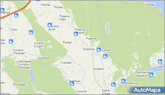 mapa Olszanka gmina Nowinka, Olszanka gmina Nowinka na mapie Targeo