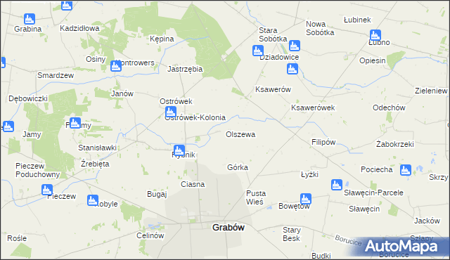 mapa Olszewa, Olszewa na mapie Targeo