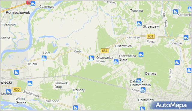 mapa Olszewnica Nowa, Olszewnica Nowa na mapie Targeo