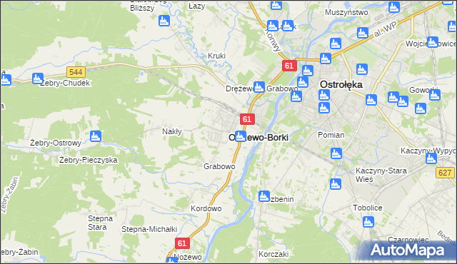 mapa Olszewo-Borki, Olszewo-Borki na mapie Targeo