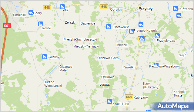 mapa Olszewo-Góra, Olszewo-Góra na mapie Targeo