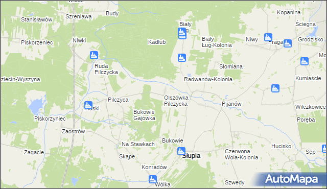 mapa Olszówka Pilczycka, Olszówka Pilczycka na mapie Targeo