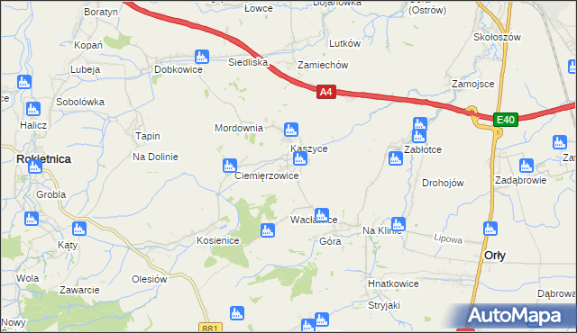mapa Olszynka gmina Orły, Olszynka gmina Orły na mapie Targeo