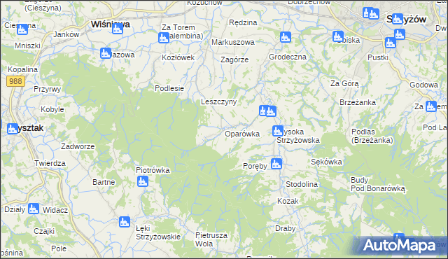 mapa Oparówka, Oparówka na mapie Targeo