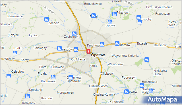 mapa Opatów, Opatów na mapie Targeo