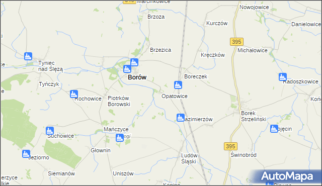 mapa Opatowice gmina Borów, Opatowice gmina Borów na mapie Targeo