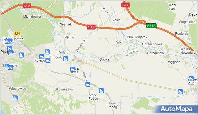 mapa Opoka gmina Końskowola, Opoka gmina Końskowola na mapie Targeo