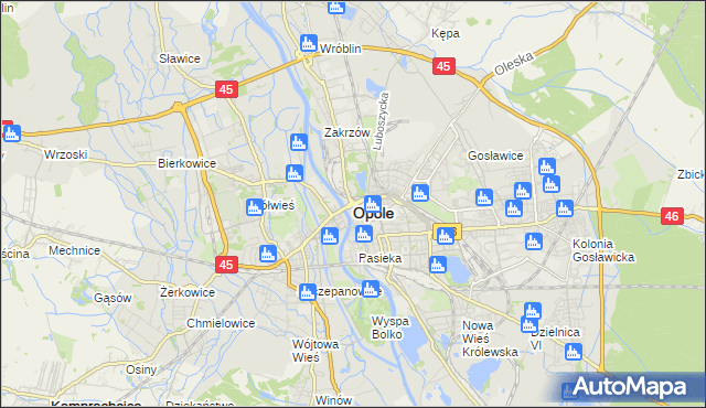 mapa Opola, Opole na mapie Targeo