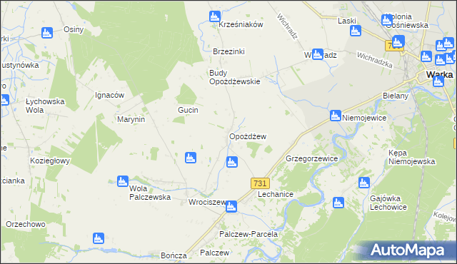 mapa Opożdżew, Opożdżew na mapie Targeo